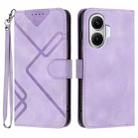 For Redmi Turbo 4 Pro / Xiaomi Poco F7 Line Pattern Skin Feel Leather Phone Case(Light Purple) - 1