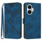 For Redmi Turbo 4 Pro / Xiaomi Poco F7 Line Pattern Skin Feel Leather Phone Case(Royal Blue) - 1