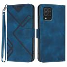 For Samsung Galaxy M62 / F62 Line Pattern Skin Feel Leather Phone Case(Royal Blue) - 1
