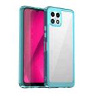 For T-Mobile REVVL 7 5G Colorful Series Acrylic Hybrid TPU Phone Case(Transparent Blue) - 1