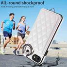 For iPhone SE 2022 / 2020 / 8 / 7 Rhombic Texture Card Bag Phone Case with Short Lanyard(White) - 2