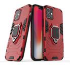 For iPhone 12 mini Shockproof PC + TPU Protective Case with Magnetic Ring Holder(Red) - 1