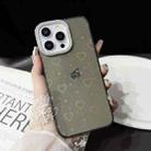 For iPhone 15 Pro Max Love Pattern Diamond Lens Frame IMD Acrylic Phone Case(Black) - 2