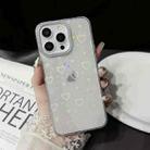 For iPhone 14 Pro Love Pattern Diamond Lens Frame IMD Acrylic Phone Case(White) - 2