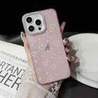 For iPhone 13 Love Pattern Diamond Lens Frame IMD Acrylic Phone Case(Pink) - 2