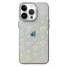 For iPhone 12 Pro Max Love Pattern Diamond Lens Frame IMD Acrylic Phone Case(White) - 1