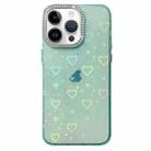 For iPhone 12 Pro Love Pattern Diamond Lens Frame IMD Acrylic Phone Case(Green) - 1
