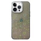 For iPhone 12 Pro Love Pattern Diamond Lens Frame IMD Acrylic Phone Case(Black) - 1