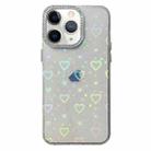 For iPhone 11 Pro Max Love Pattern Diamond Lens Frame IMD Acrylic Phone Case(White) - 1