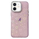 For iPhone 11 Love Pattern Diamond Lens Frame IMD Acrylic Phone Case(Pink) - 1