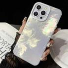 For iPhone 15 Pro Max Tinfoil Texture Colorful Lens Frame IMD Acrylic Phone Case(Silver) - 2