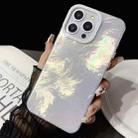 For iPhone 15 Pro Tinfoil Texture Colorful Lens Frame IMD Acrylic Phone Case(Silver) - 2