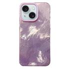 For iPhone 15 Plus Tinfoil Texture Colorful Lens Frame IMD Acrylic Phone Case(Pink) - 1