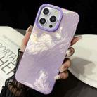 For iPhone 15 Tinfoil Texture Colorful Lens Frame IMD Acrylic Phone Case(Purple) - 2