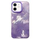 For iPhone 12 Tinfoil Texture Colorful Lens Frame IMD Acrylic Phone Case(Purple) - 1