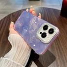 For iPhone 15 Pro Max Tinfoil Texture Diamond Lens Frame IMD Acrylic Phone Case(Purple) - 2