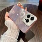 For iPhone 15 Pro Max Tinfoil Texture Diamond Lens Frame IMD Acrylic Phone Case(Pink) - 2