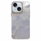 For iPhone 15 Plus Tinfoil Texture Diamond Lens Frame IMD Acrylic Phone Case(Silver) - 1