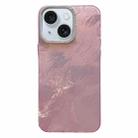 For iPhone 15 Tinfoil Texture Diamond Lens Frame IMD Acrylic Phone Case(Pink) - 1