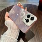 For iPhone 14 Pro Tinfoil Texture Diamond Lens Frame IMD Acrylic Phone Case(Pink) - 2