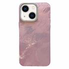 For iPhone 13 Tinfoil Texture Diamond Lens Frame IMD Acrylic Phone Case(Pink) - 1