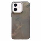 For iPhone 12 Tinfoil Texture Diamond Lens Frame IMD Acrylic Phone Case(Black) - 1