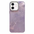 For iPhone 12 Tinfoil Texture Diamond Lens Frame IMD Acrylic Phone Case(Purple) - 1