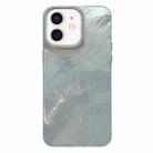 For iPhone 12 Tinfoil Texture Diamond Lens Frame IMD Acrylic Phone Case(Green) - 1