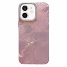 For iPhone 12 Tinfoil Texture Diamond Lens Frame IMD Acrylic Phone Case(Pink) - 1