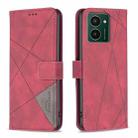 For HMD Pulse PRO / Pulse / Pulse+ Magnetic Buckle Rhombus Texture Leather Phone Case(Red) - 1