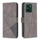 For HMD Pulse PRO / Pulse / Pulse+ Magnetic Buckle Rhombus Texture Leather Phone Case(Grey) - 1