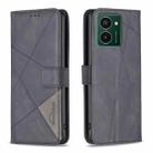 For HMD Pulse PRO / Pulse / Pulse+ Magnetic Buckle Rhombus Texture Leather Phone Case(Black) - 1