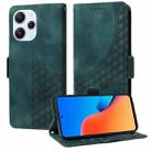 For Redmi 12 4G / 5G / Note 12R Embossed Rhombus Starry Leather Phone Case(Green) - 1