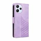 For Redmi 12 4G / 5G / Note 12R Embossed Rhombus Starry Leather Phone Case(Purple) - 3