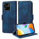 For Redmi 10C / 10 India Embossed Rhombus Starry Leather Phone Case(Blue) - 1