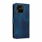 For Redmi 10C / 10 India Embossed Rhombus Starry Leather Phone Case(Blue) - 3