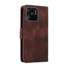 For Redmi 10C / 10 India Embossed Rhombus Starry Leather Phone Case(Brown) - 3