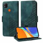 For Redmi 9C / 9 India Embossed Rhombus Starry Leather Phone Case(Green) - 1