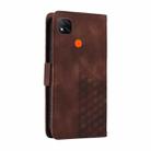 For Redmi 9C / 9 India Embossed Rhombus Starry Leather Phone Case(Brown) - 3