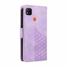 For Redmi 9C / 9 India Embossed Rhombus Starry Leather Phone Case(Purple) - 3
