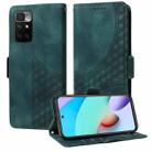 For Redmi 10 2022 Embossed Rhombus Starry Leather Phone Case(Green) - 1