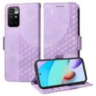 For Redmi 10 2022 Embossed Rhombus Starry Leather Phone Case(Purple) - 1