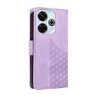 For Redmi 13 4G / Note 13R 5G Embossed Rhombus Starry Leather Phone Case(Purple) - 3