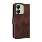 For Redmi 13C 4G / 5G / 13R Embossed Rhombus Starry Leather Phone Case(Brown) - 3