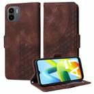 For Redmi A1 4G / A2 4G Embossed Rhombus Starry Leather Phone Case(Brown) - 1