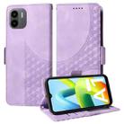 For Redmi A1 4G / A2 4G Embossed Rhombus Starry Leather Phone Case(Purple) - 1