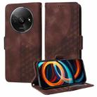 For Redmi A3 4G Global Embossed Rhombus Starry Leather Phone Case(Brown) - 1