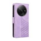 For Redmi A3 4G Global Embossed Rhombus Starry Leather Phone Case(Purple) - 3