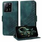 For Redmi K60 Ultra Embossed Rhombus Starry Leather Phone Case(Green) - 1