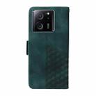 For Redmi K60 Ultra Embossed Rhombus Starry Leather Phone Case(Green) - 3